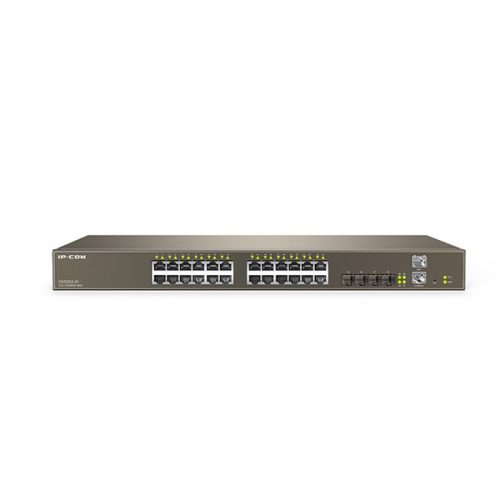 IP-COM Switch Vezérelhető - G5528X-EI (24x1Gbps; 2x 10Gbps SFP; 2x 10Gbps Stacking; 1x console; 1x menedzsment port; L3)