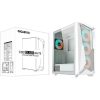 Gigabyte C301 Glass táp nélküli ablakos Mid Tower számítógépház fehér