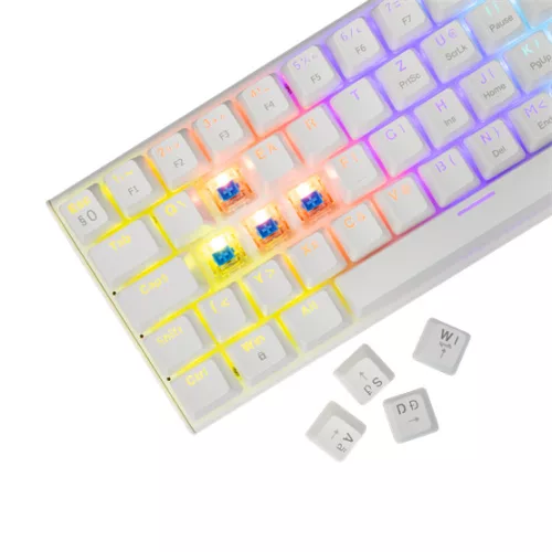 White Shark BILL White Shark GK-002223V2-W/BL-HU WAKIZASHI-2 vezetékes mechanikus gamer billentyűzet - fehér - HU