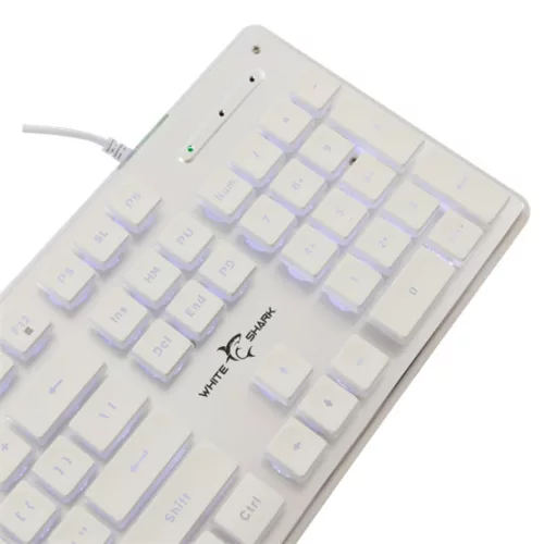 White Shark BILL White Shark GK-003241W-US TACHI vezetékes membrán gamer billentyűzet - fehér - US
