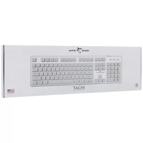 White Shark BILL White Shark GK-003241W-US TACHI vezetékes membrán gamer billentyűzet - fehér - US
