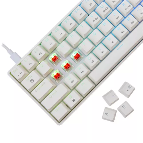 White Shark BILL White Shark GK-004211W/R-US SHINOBI-2 vezetékes mechanikus gamer billentyűzet - fehér - US