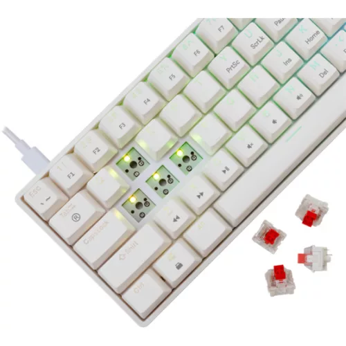 White Shark BILL White Shark GK-004213V2-W/R-HU SHINOBI-2 vezetékes mechanikus gamer billentyűzet - fehér - HU /piros/