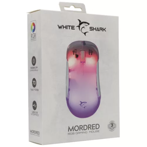 White Shark MOU White Shark GM-5017W MORDRED Vezetékes gamer egér - Fehér