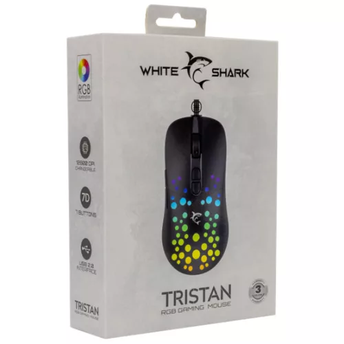 White Shark MOU White Shark GM-9004-2 TRISTAN Vezetékes gamer egér - Fekete