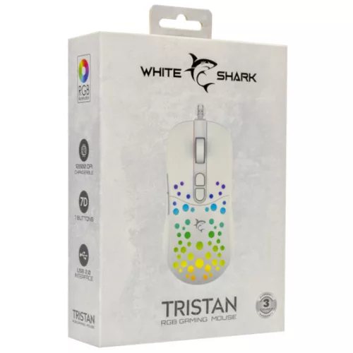 White Shark MOU White Shark GM-9004W TRISTAN Vezetékes gamer egér - Fehér