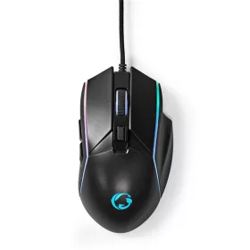   Nedis GMWD510BK gamer egér, állítható 800 / 1200 / 2400 / 3200 / 4800 / 7200 dpi | Gombok száma: 6 | RGB