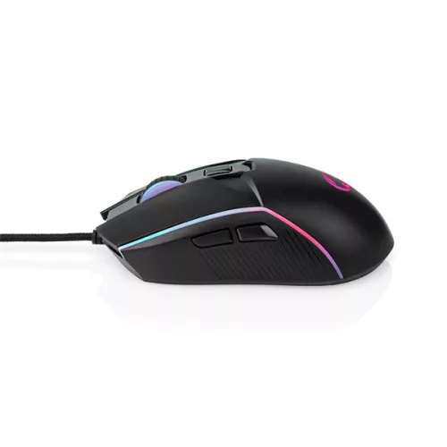 Nedis GMWD510BK gamer egér, állítható 800 / 1200 / 2400 / 3200 / 4800 / 7200 dpi | Gombok száma: 6 | RGB