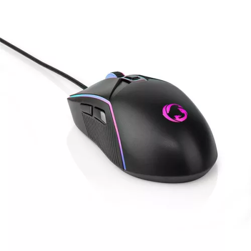 Nedis GMWD510BK gamer egér, állítható 800 / 1200 / 2400 / 3200 / 4800 / 7200 dpi | Gombok száma: 6 | RGB