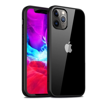 Ipaky iPhone 12 mini IPAKY szilikon telefonvédő ütésállóság, akril hátlap, FEKETE