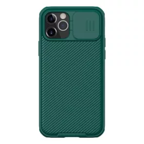   Nillkin iPhone 12 Pro NILLKIN CAMSHIELD PRO szilikon telefonvédő ütésállóság, csíkos, SÖTÉTZÖLD