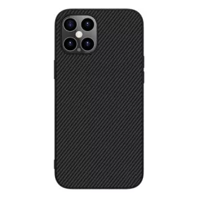   Nillkin iPhone 12 Pro Max NILLKIN SYNTHETIC FIBER műanyag telefonvédő környezetbarát, karbon minta, FEKETE