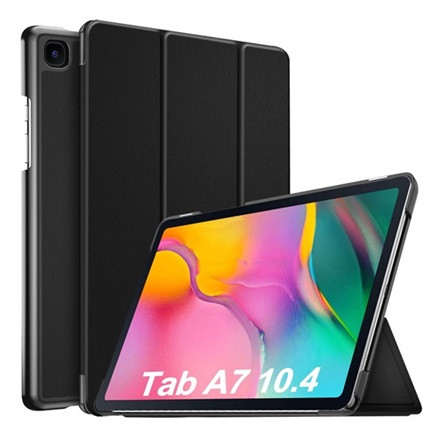 Gigapack Samsung Tab A7 10.4 (2022) Gigapack Tok álló, bőr hatású aktív FLIP, asztali tartó, FEKETE