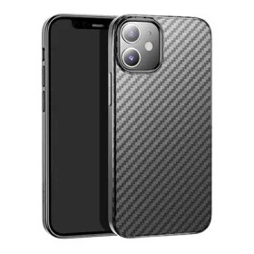   Hoco iPhone 12 mini HOCO DELICATE SHADOW szilikon telefonvédő karbon minta FEKETE