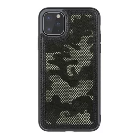   Nillkin iPhone 12 Pro NILLKIN CAMO műanyag telefonvédő bőr hatású, terep minta, FEKETE