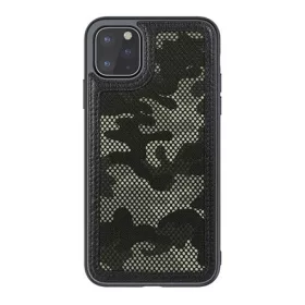   Nillkin iPhone 12 Pro Max NILLKIN CAMO műanyag telefonvédő bőr hatású, terep minta, FEKETE