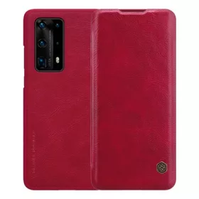   Nillkin Huawei P40 Pro+ 5G NILLKIN QIN tok álló, bőr hatású FLIP, kártyazseb, PIROS