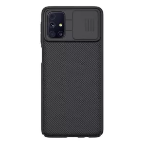   Nillkin Samsung M31s NILLKIN CAMSHIELD szilikon telefonvédő ütésállóság, csíkos, FEKETE