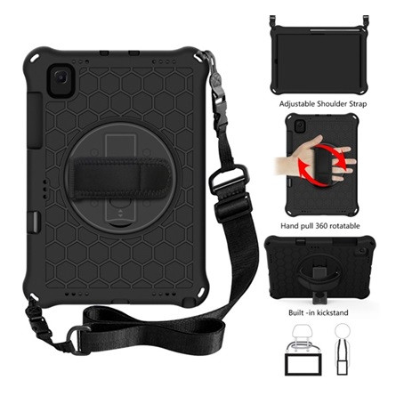 Gigapack Samsung Tab S6 Lite 10.4 LTE Gigapack Defender szilikon telefonvédő ütésállóság, vállpánt, FEKETE