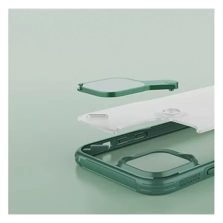 Nillkin iPhone 12 Pro Max NILLKIN CYCLOPS műanyag telefonvédő ütésállóság, kitámasztó, SÖTÉTKÉK