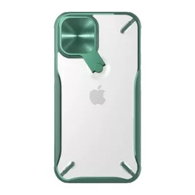   Nillkin iPhone 12 mini NILLKIN CYCLOPS műanyag telefonvédő ütésállóság, kitámasztó, SÖTÉTZÖLD