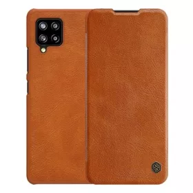   Nillkin Samsung A42 5G NILLKIN QIN tok álló, bőr hatású FLIP, kártyazseb, BARNA