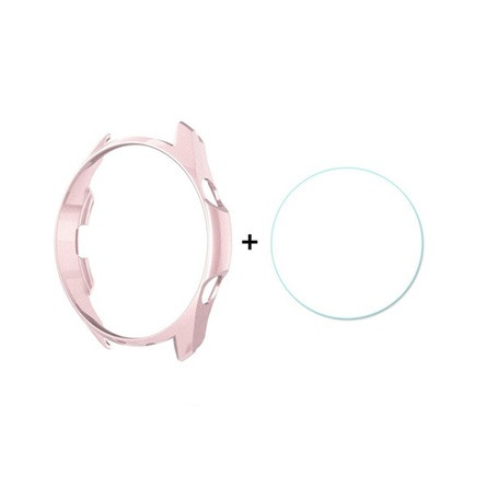 Enkay Samsung Watch 3 eSIM 45mm ENKAY műanyag keret ütésálló + kijelzővédő üveg RÓZSASZÍN