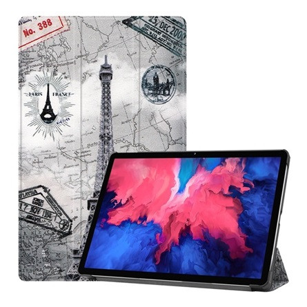 Gigapack Lenovo Tab P11 Plus GIGAPACK Tok álló, bőr hatású aktív FLIP, térkép, VILÁGOSSZÜRKE