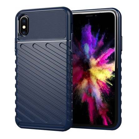 Gigapack iPhone XS 5.8 Gigapack szilikon telefonvédő ütésállóság, dombor minta, SÖTÉTKÉK