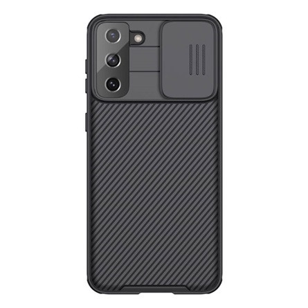 Nillkin Samsung S21 Plus NILLKIN CAMSHIELD PRO szilikon telefonvédő ütésállóság, csíkos, FEKETE