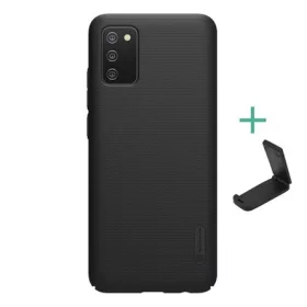   Nillkin Samsung A02s NILLKIN SUPER FROSTED műanyag telefonvédő gumírozott, érdes felület + asztali tartó, FEKETE