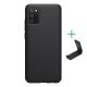 Nillkin Samsung A02s NILLKIN SUPER FROSTED műanyag telefonvédő gumírozott, érdes felület + asztali tartó, FEKETE