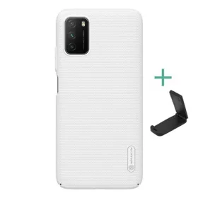   Nillkin Xiaomi Poco M3 NILLKIN SUPER FROSTED műanyag telefonvédő gumírozott, érdes felület + asztali tartó, FEHÉR
