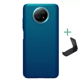   Nillkin Redmi Note 9T 5G NILLKIN SUPER FROSTED műanyag telefonvédő gumírozott, érdes felület + asztali tartó, SÖTÉTKÉK