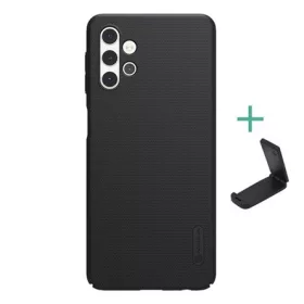   Nillkin Samsung A32 5G NILLKIN SUPER FROSTED műanyag telefonvédő gumírozott, érdes felület + asztali tartó, FEKETE
