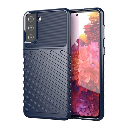 Gigapack Samsung S21 Plus Gigapack Szilikon telefonvédő ütésállóság, dombor minta, SÖTÉTKÉK