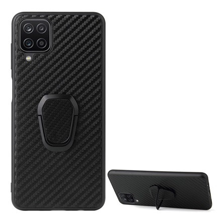 Gigapack Samsung A12 Gigapack szilikon telefonvédő ütésállóság, karbon minta, FEKETE