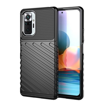 Gigapack Redmi Note 10 Pro 4G Gigapack Szilikon telefonvédő ütésállóság, dombor minta, FEKETE