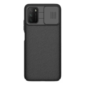   Nillkin Xiaomi Poco M3 NILLKIN CAMSHIELD szilikon telefonvédő ütésállóság, csíkos, FEKETE