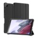 Dux Ducis Samsung Tab A7 Lite LTE DUX DUCIS DOMO tok álló, bőr hatású aktív FLIP, textil minta, FEKETE