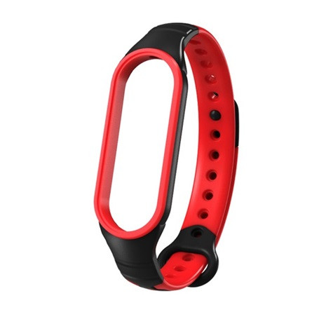 Gigapack Xiaomi Mi Band 5 Gigapack pótszíj egyedi méret, légáteresztő, FEKETE/PIROS