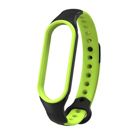 Gigapack Xiaomi Mi Band 5 Gigapack pótszíj egyedi méret, légáteresztő, FEKETE/ZÖLD