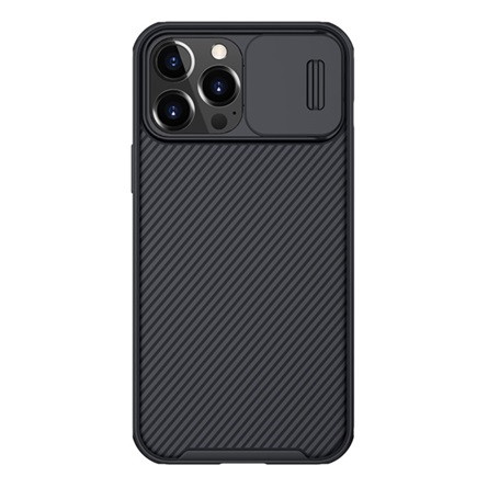Nillkin iPhone 13 Pro Max NILLKIN CAMSHIELD PRO szilikon telefonvédő ütésállóság, csíkos, FEKETE