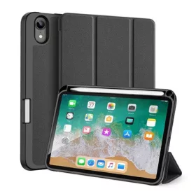   Dux Ducis IPAD mini 6 (2021) DUX DUCIS DOMO tok álló, bőr hatású aktív, textil minta, FEKETE
