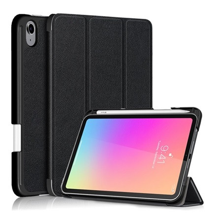 Gigapack IPAD mini 6 (2021) Gigapack tok álló, bőr hatású aktív FLIP, ceruza tartó, FEKETE