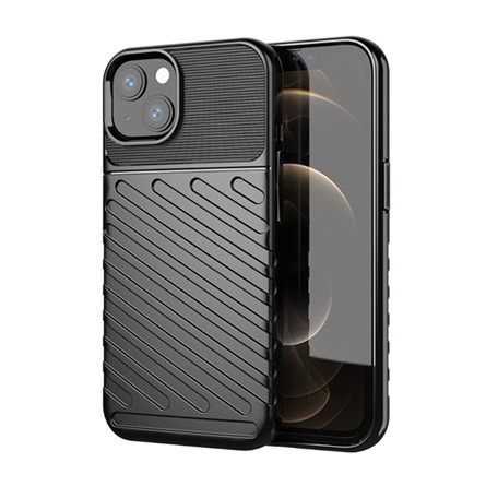 Gigapack iPhone 13 Gigapack szilikon telefonvédő ütésállóság, dombor minta, FEKETE