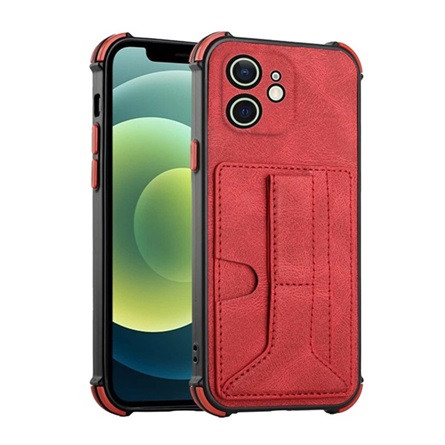 Gigapack iPhone 12 Pro Gigapack Szilikon telefonvédő ütésállóság, asztali tartó + kézpánt, PIROS