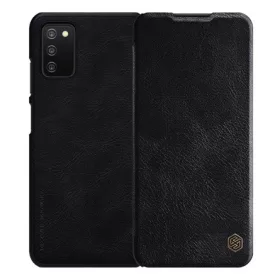   Nillkin Samsung A03s NILLKIN QIN tok álló, bőr hatású FLIP, kártyazseb, FEKETE