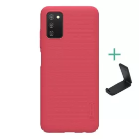   Nillkin Samsung A03s NILLKIN SUPER FROSTED műanyag telefonvédő gumírozott, érdes felület + asztali tartó, PIROS
