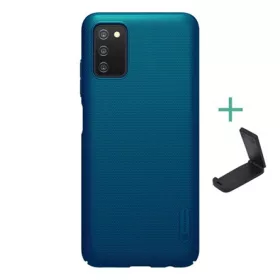   Nillkin Samsung A03s NILLKIN SUPER FROSTED műanyag telefonvédő gumírozott, érdes felület + asztali tartó, SÖTÉTKÉK